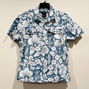 GAP Camisa con estampado tropical hawaiano para hombre   talla M..